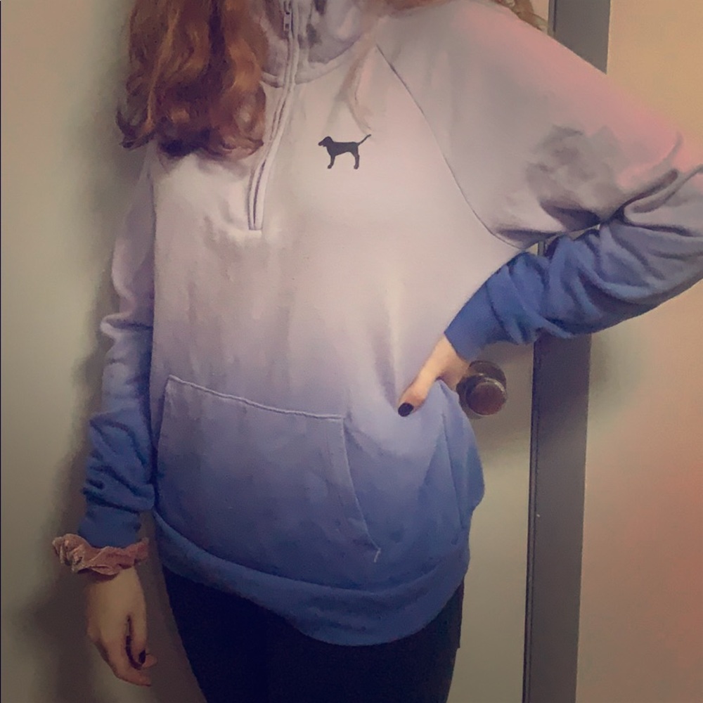 PINK (Victories Secret) Ombre Half-zip Sweatshirt